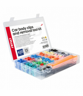 Zestaw spinek i kołków samochodowych i ściągaczy 420+15szt. AMiO 04744