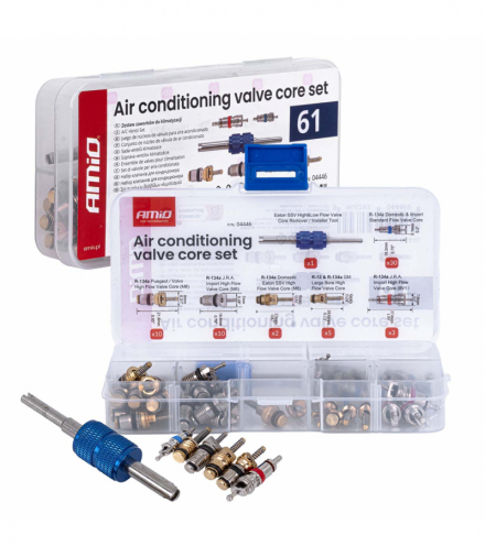 Zestaw zaworków do klimatyzacji zaworki klimatyzacji 61szt. AMiO 04446