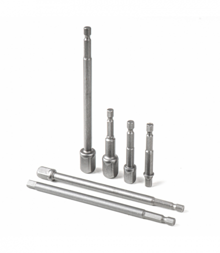 Adaptery redukcje przejściówki do nasadek HEX 1/4" 3/8" 1/2" AMiO 04781