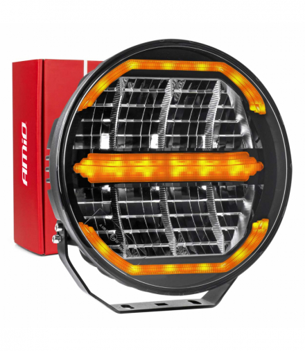 Reflektor drogowy dalekosiężny LED z funkcją świateł pozycyjnych 112W 12V 24V AMiO 04534