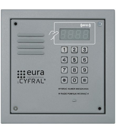 PANEL CYFROWY CYFRAL PC-2000RE srebrny z czytnikiem RFiD i wbudowną elektroniką