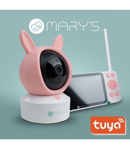 MARY`S Nania kamera elektroniczna 2w1 Królik różowy Wifi TUYA Eco Light MW61500
