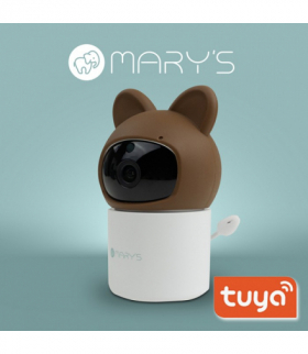 MARY`S Obrotowa niania kamera elektroniczna Miś brązowy WiFi TUYA Eco Light MW61443