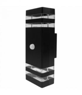 Oprawa elewacyjna plastik OE-4CP 2xGU10 PIR CZARNA Eco Light EC61010