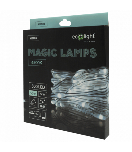 Magiczne lampki 500 led 6500K 50m DC5V Eco Light ML61614