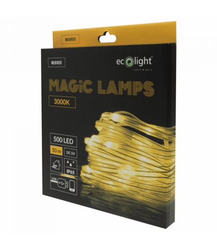 Magiczne lampki 500 led 3000K 50m DC5V Eco Light ML61613