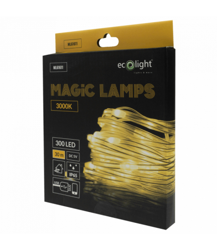 Magiczne lampki 300 led 3000K 30m DC5V Eco Light ML61611