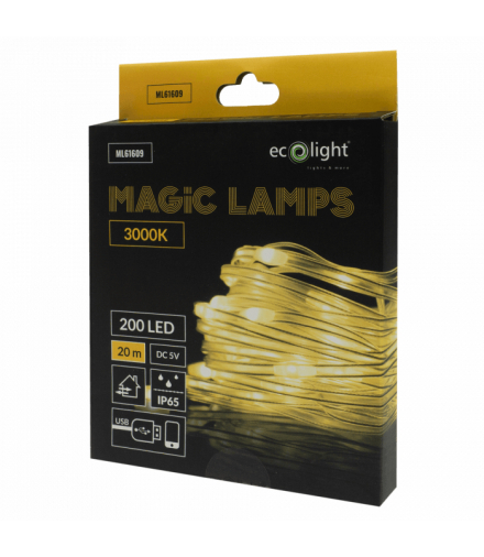 Magiczne lampki 200 led 3000K 20m DC5V Eco Light ML61609