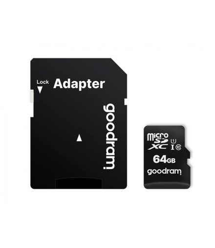 KARTA GOODRAM Micro SD 64GB, Class10 UHS + adapter. GOODRAM LXND64GB