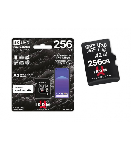 KARTA GOODRAM 256GB MICRO+ADAPTER IRDM V30 LAMEX LXND256IRDM