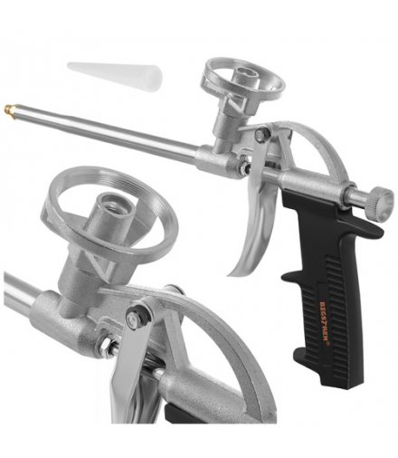 Pistolet do pianki montażowej, metalowy, do piany, kleju, z regulacją mocy strumienia, dokładne dozowanie, Bigstren 27284 18800