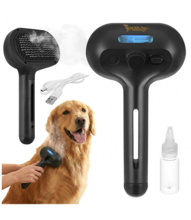 Szczotka parowa dla psa i kota, elektryczna do czesania i pielęgnacji sierści zwierząt, samoczyszcząca, akumulatorowa na USB Purlov 26905 18801