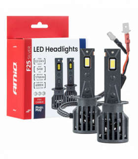 Żarówki samochodowe LED F25 SILVER FULL CANBUS 54W H1 12V 24V AMiO 04701