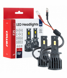 Żarówki samochodowe LED F25 SILVER FULL CANBUS 52W H3 12V 24V AMiO 04702