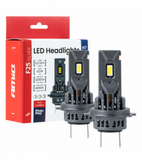 Żarówki samochodowe LED F25 SILVER FULL CANBUS 62W H7 H18 12V 24V AMiO 04704