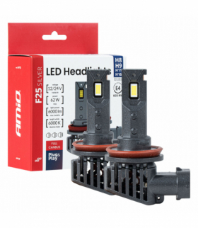 Żarówki samochodowe LED F25 SILVER FULL CANBUS 62W H8 H9 H11 H16 12V 24V AMiO 04705