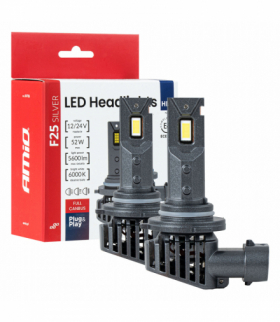Żarówki samochodowe LED F25 SILVER FULL CANBUS 52W HB3 9005 12V 24V AMiO 04706