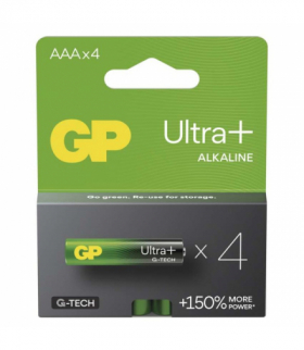 GP Bateria alkaliczna +150%, 4szt. ULTRA PLUS AAA (LR03) 4PP GP B03114P