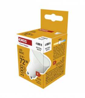 Żarówka LED Basic MR16 GU10, 10W (72W), 1000lm, Neutralna biel 4000K EMOS ZL8F53