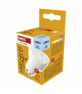 Żarówka LED Basic MR16 GU10, 10W (72W), 1000lm, Zimna biel 6500K EMOS ZL8F54