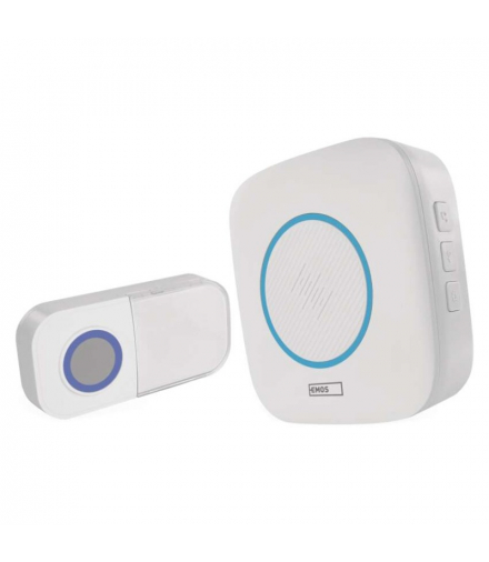 Dzwonek bezprzewodowy bateryjny 3×AA DC P5736, 150m, 4 poziomy głośności, sygnalizacja optyczna EMOS P5736