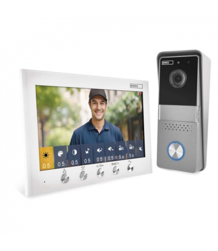 Wideodomofon dwużyłowy, zestaw, furtka i brama, fizyczne przyciski, kamera wandaloodporna HD 720p, 12 melodii, dzień i noc, 5 poziomów głośności, EM-04Z 2WIRE EMOS H2060