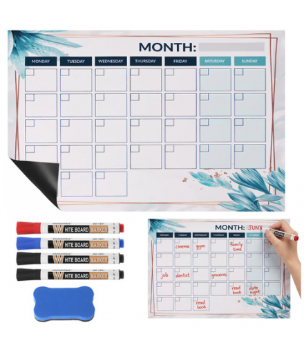 Planer, kalendarz na lodówkę, suchościeralny, tygodniowy, miesięczny, magnetyczny terminarz, duży 30x40cm, kalendarz dzienny Ruhhy 26954 18809