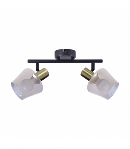 Oprawa ścienno-sufitowa AYRA E14 2I BLACK/GOLD czarny/złoty Struhm 04959