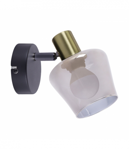 Oprawa ścienno-sufitowa AYRA E14 1C BLACK/GOLD czarny/złoty Struhm 04958