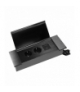 Gniazdo meblowe wpuszczane w blat z płaskim frezowanym rantem, uchylną klapką, ładowarką USB i przewodem 1,5m, 2x2P+Z (Schuko), 2xUSB (typ A+C 3,6A), czarne Orno OR-GM-9048(GS)/B