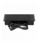 Gniazdo meblowe wpuszczane w blat z płaskim frezowanym rantem, uchylną klapką, ładowarką USB i przewodem 1,5m, 2x2P+Z (French), 2xUSB (typ A+C 3,6A), czarne Orno OR-GM-9048/B
