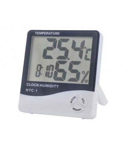 Stacja pogody z dużym i czytelnym wyświetlaczem, wielofunkcyjna z higrometrem, temperaturą i zegarem Izoxis 12029