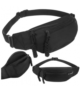 Nerka, saszetka damska, męska, czarna, biodrowa, pas do biegania, duża biodrówka, 2L, 37x15x7cm, Trizand 18819