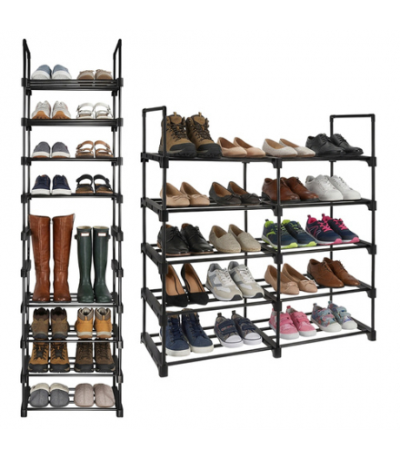 Półka na buty 10 poziomowa, szafka na buty, obuwie, regał, stojak, organizer na 20 par butów + półka na kapcie 45x30x174cm Ruhhy 18810