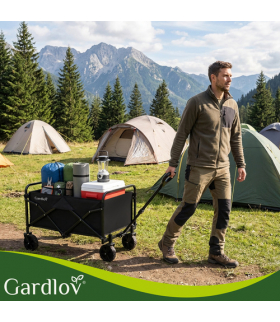 Wózek transportowy, składany, ogrodowy, na zakupy, 100kg, 90L, lekki na 4 kołach, 69x45x49cm Gardlov 18814