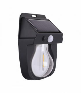 Lampa solarna LED z czujnikiem ruchu TORA LED PIR 1W WW czarny Struhm 04916