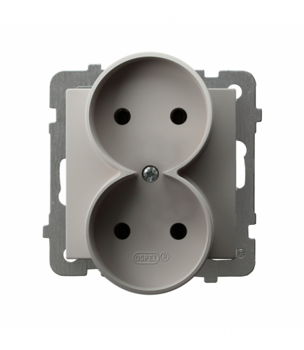AS GP-2GR/m/82 Gniazdo podwójne moduł bez ramki Kaszmir Ospel