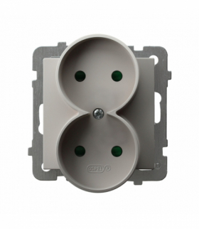 AS GP-2GRP/m/82 Gniazdo podwójne z przesłonami torów prądowych, moduł bez ramki Kaszmir Ospel