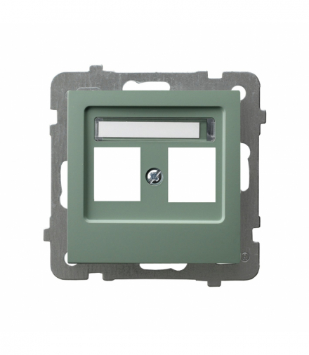 AS GPK-2G/p/84 Obudowa gniazda podwójnego typu Keystone prosta Zielony mat Ospel