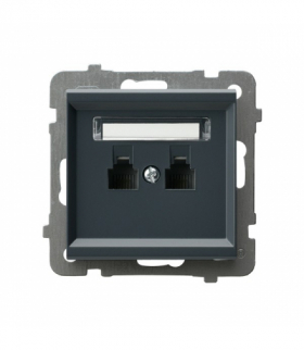 SONATA GPT-2RN/m/73 Gniazdo telefoniczne podwójne niezależne Szary grafit Ospel