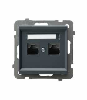 SONATA GPK-2R/K6/m/73 Gniazdo komputerowe podwójne, kat. 6 MMC Szary grafit Ospel
