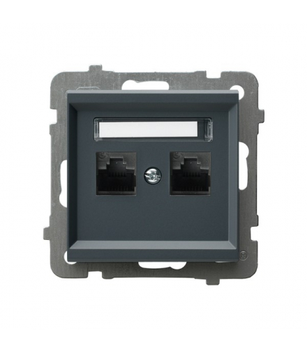 SONATA GPK-2R/K6/m/73 Gniazdo komputerowe podwójne, kat. 6 MMC Szary grafit Ospel