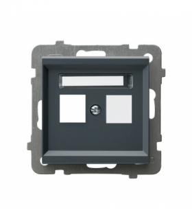 SONATA GPK-2R/p/73 Obudowa gniazda podwójnego typu Keystone prosta Szary grafit Ospel