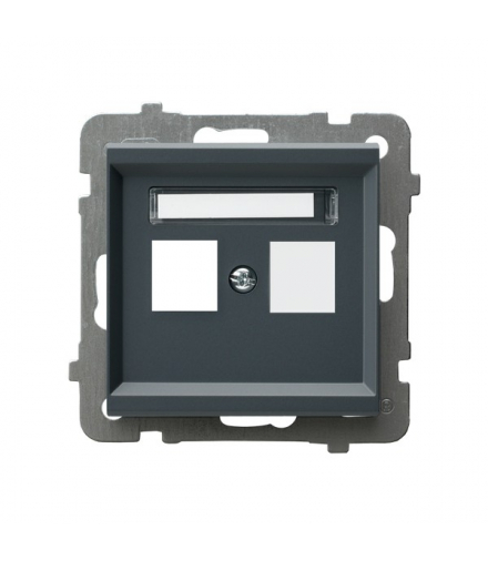 SONATA GPK-2R/p/73 Obudowa gniazda podwójnego typu Keystone prosta Szary grafit Ospel