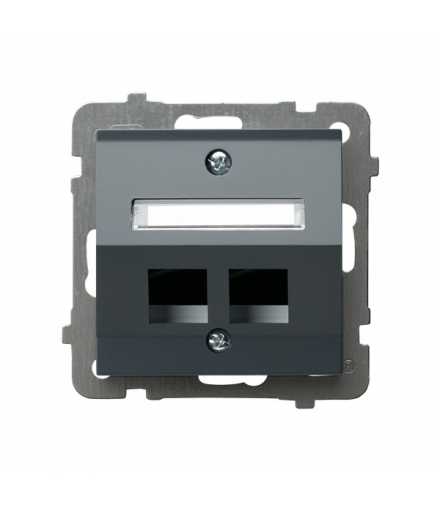 SONATA GPK-2RS/p/73 Obudowa gniazda podwójnego typu Keystone skośna Szary grafit Ospel