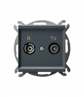 SONATA GPA-16RP/m/73 Gniazdo RTV przelotowe 16-dB Szary grafit Ospel