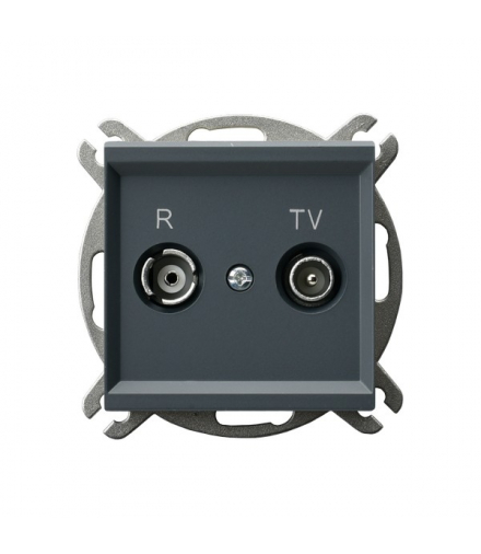 SONATA GPA-16RP/m/73 Gniazdo RTV przelotowe 16-dB Szary grafit Ospel