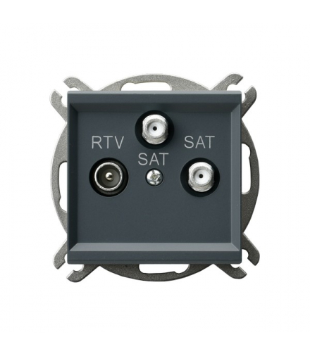 SONATA GPA-R2S/m/73 Gniazdo RTV-SAT z dwoma wyjściami SAT Szary grafit Ospel