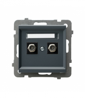 SONATA GPA-2RF/m/73 Gniazdo antenowe typu F podwójne Szary grafit Ospel