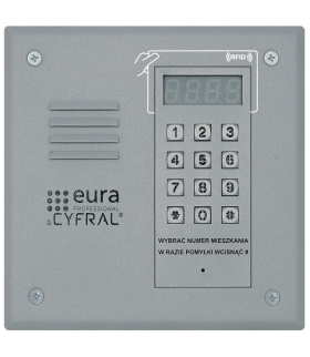 PANEL CYFROWY CYFRAL PC-1000RE srebrny z czytnikiem RFiD i wbudowaną elektroniką